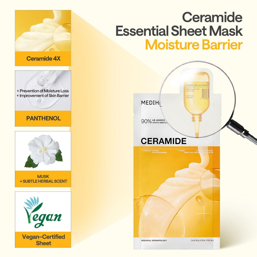 Mediheal Ceramide Essential moisture glow after use suggests hydrated skin