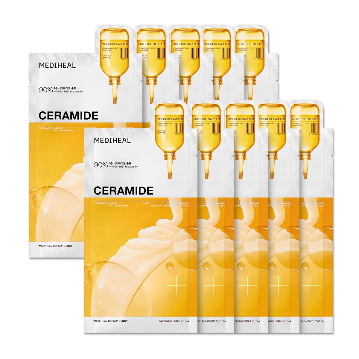 Mediheal Ceramide Essential Sheet Mask packaging highlights vegan hydration benefits