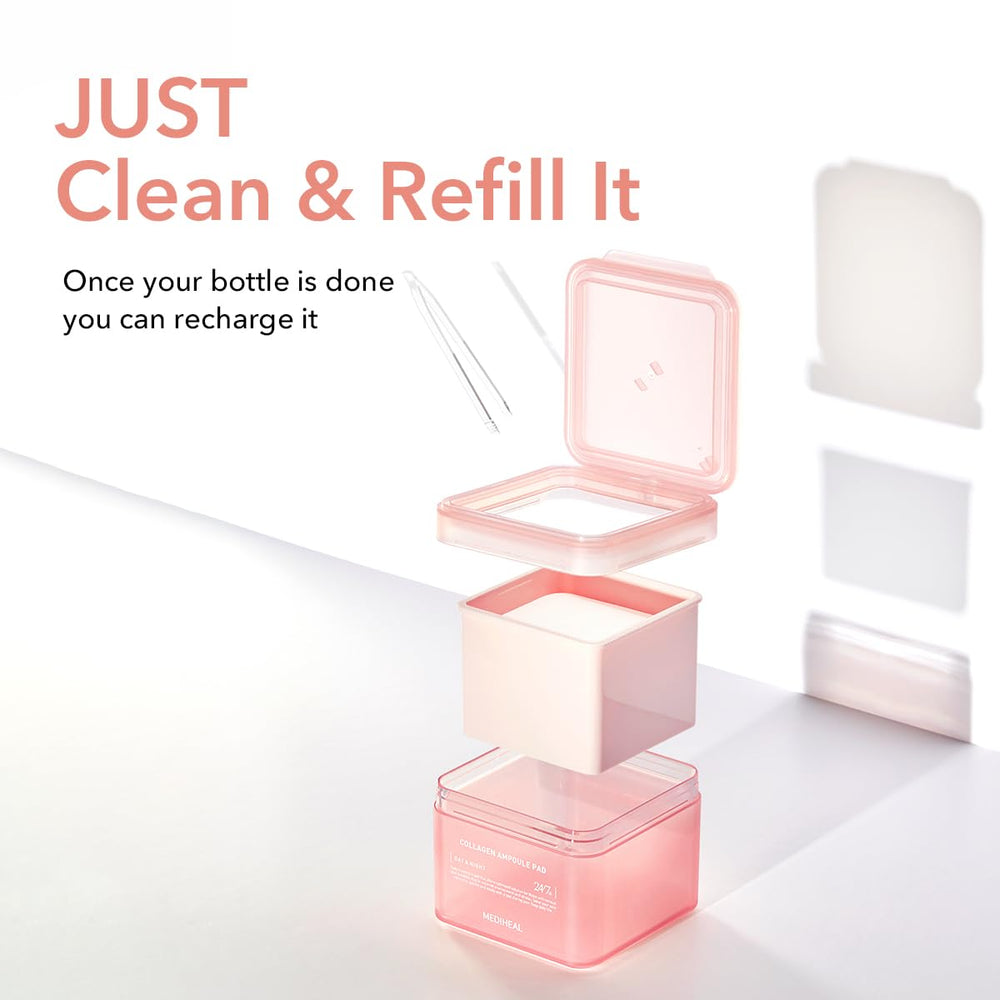 Mediheal Collagen Ampoule Pad vegan eco silk pad texture supports gentle daily care.