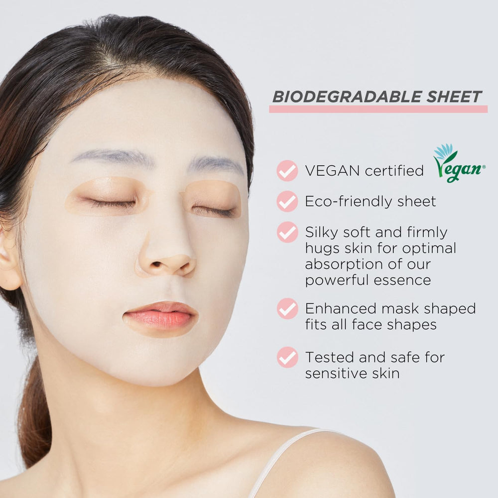 Mediheal Collagen Essential Face Mask on-face view shows comfortable fit for all skin types.