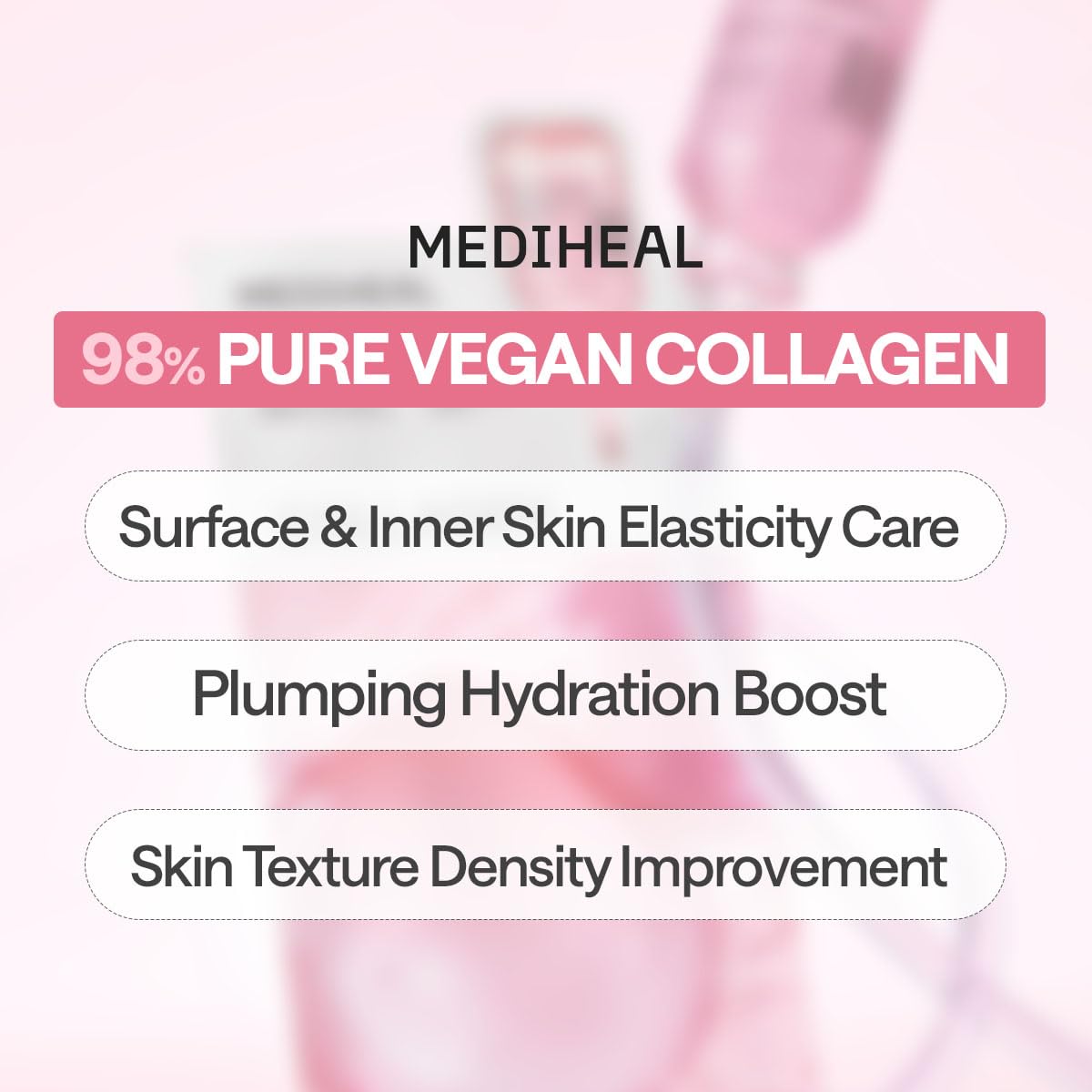 Mediheal Collagen Essential Sheet Mask on face demonstrates smoothing fit.