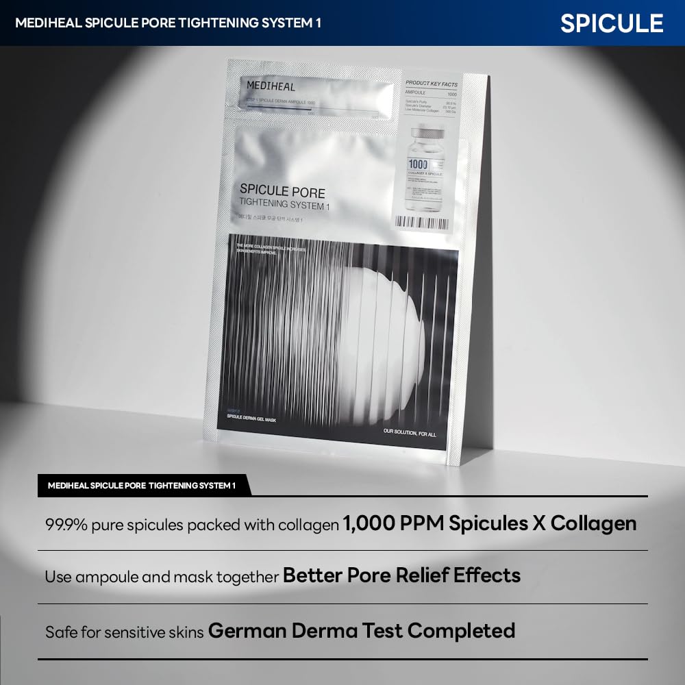 Mediheal Collagen Spicule Packaging emphasizes the 2-step pore care system.