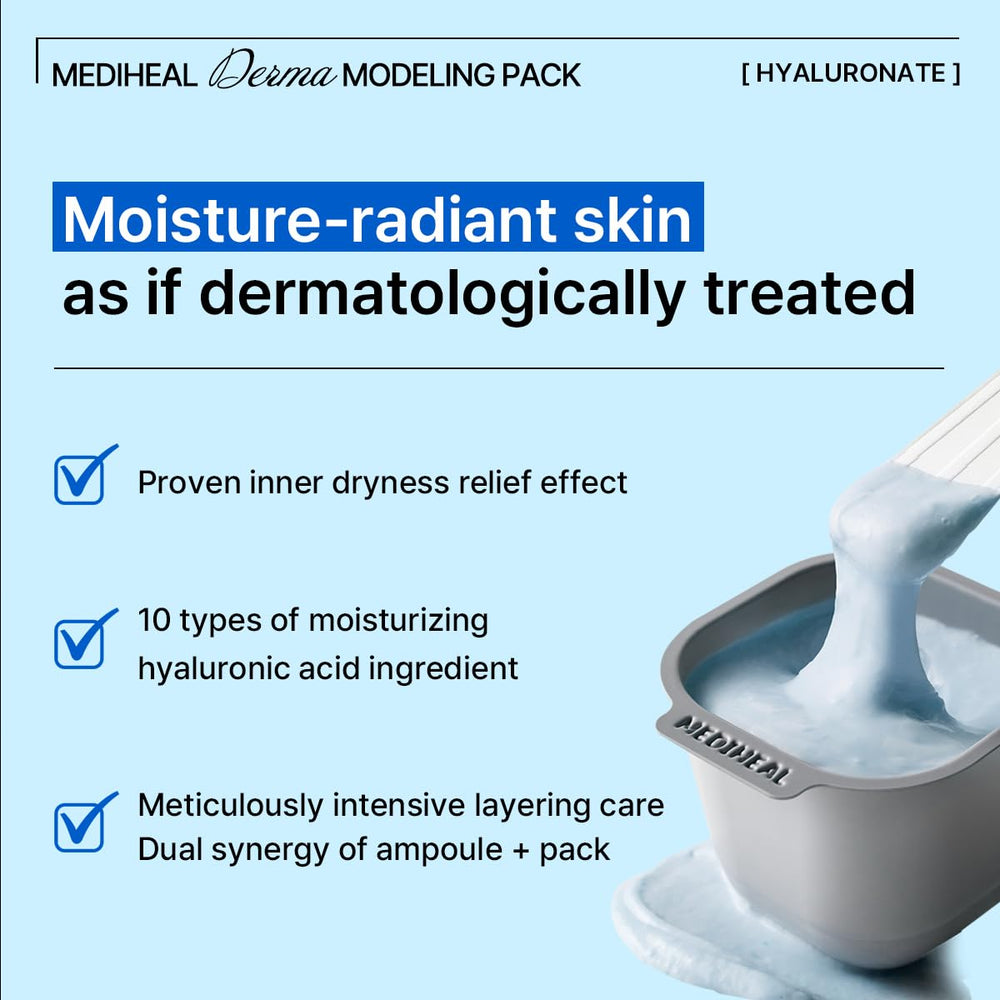 Mediheal Derma Modeling Pack powder and ampoule ready for easy at-home mixing.