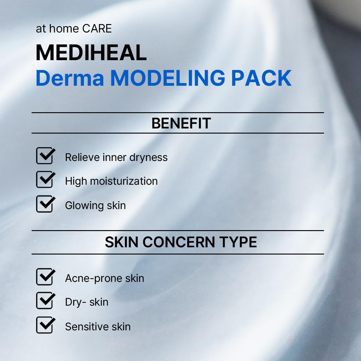 Mediheal Derma Modeling Pack mixing process forms a thin, even mask.