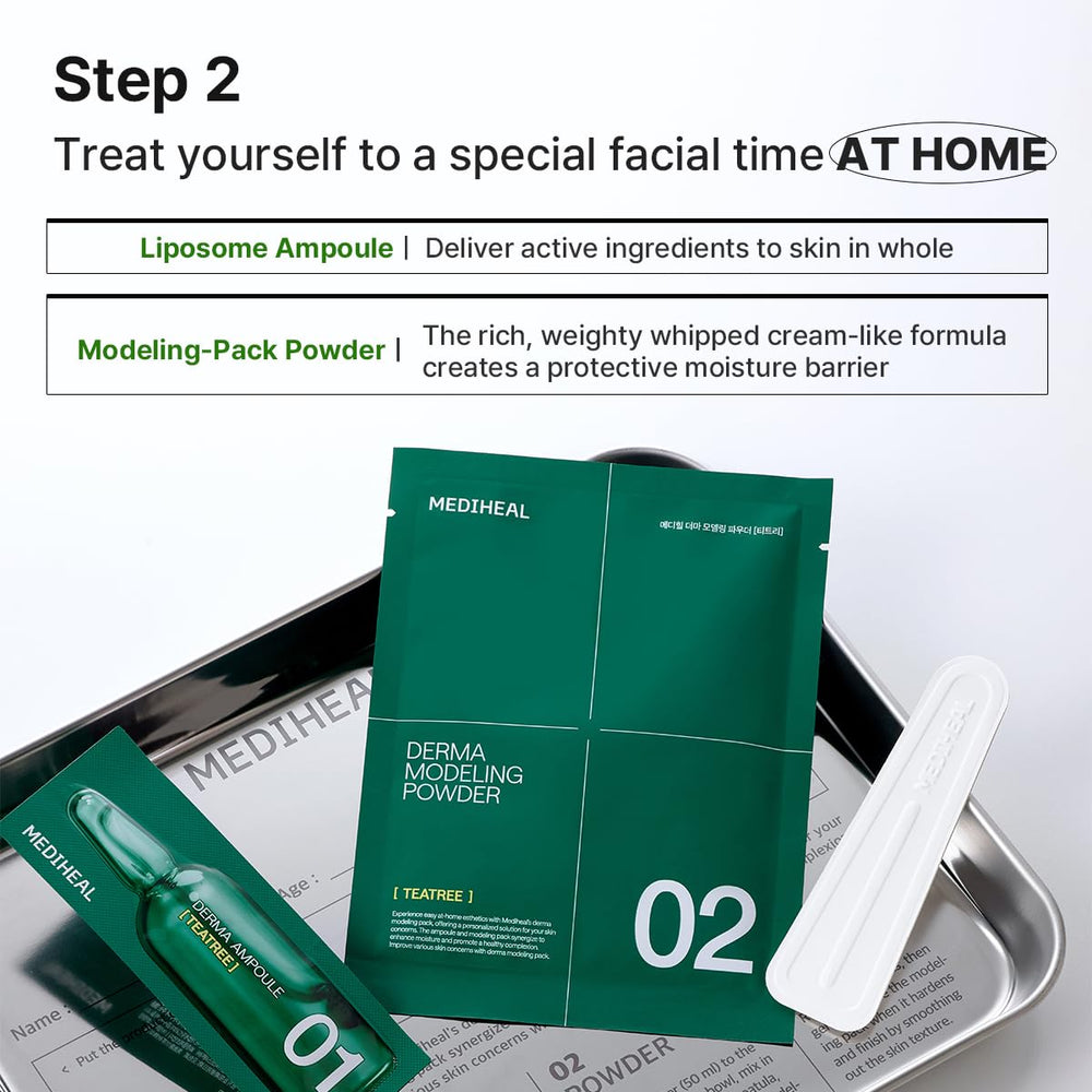 Mediheal Derma Modeling Pack Teatree ice jelly mask texture delivers cooling relief.