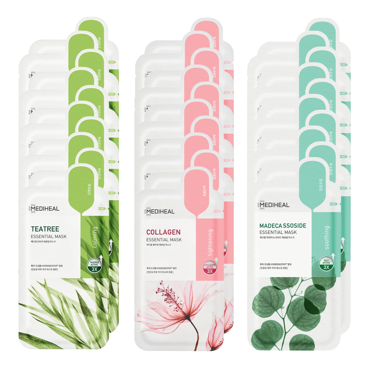 Mediheal Essential HERO 30 Pack Collagen mask boosts firmness and hydration.