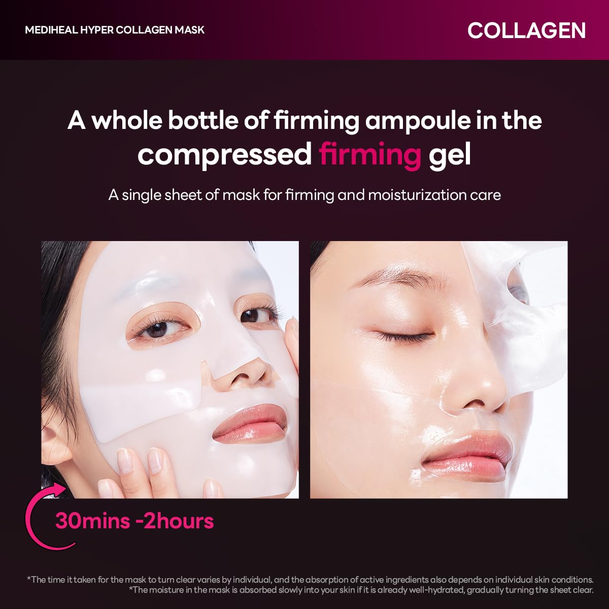 Mediheal Hyper Collagen Real Deep Mask used for 30-minute hydration boost.