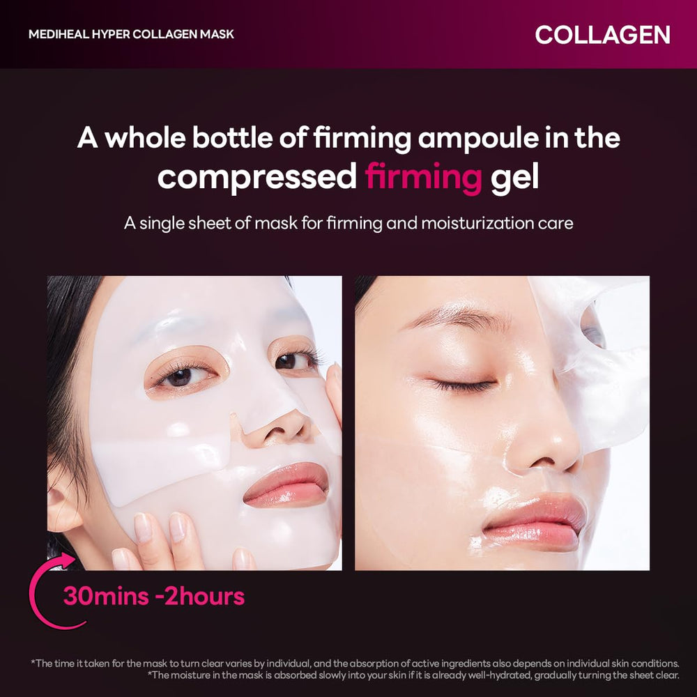 Mediheal Hyper Collagen Real Deep Mask used for 30-minute hydration boost.
