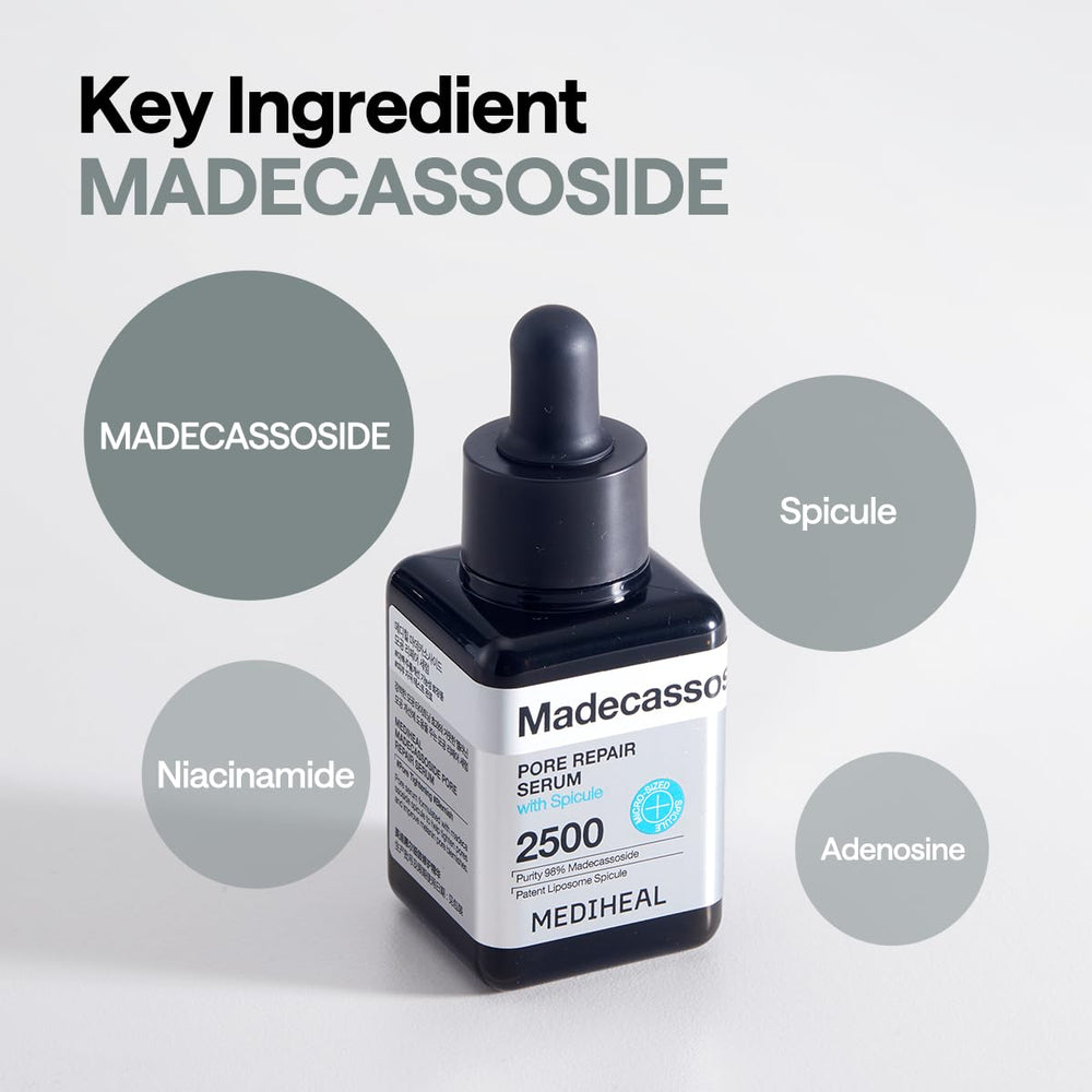 Mediheal hypoallergenic dermatology-tested badge highlights safe use for sensitive skin.
