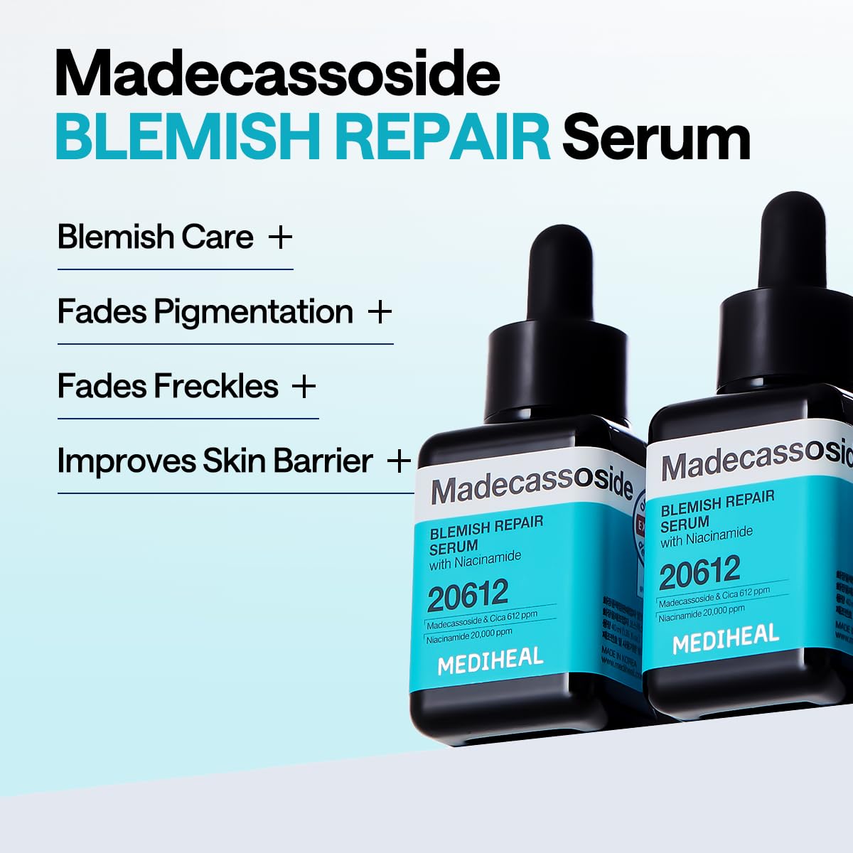 Mediheal Madecassoside blemish-care application image showing a gentle nightly routine.