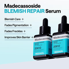 Mediheal Madecassoside blemish-care application image showing a gentle nightly routine.