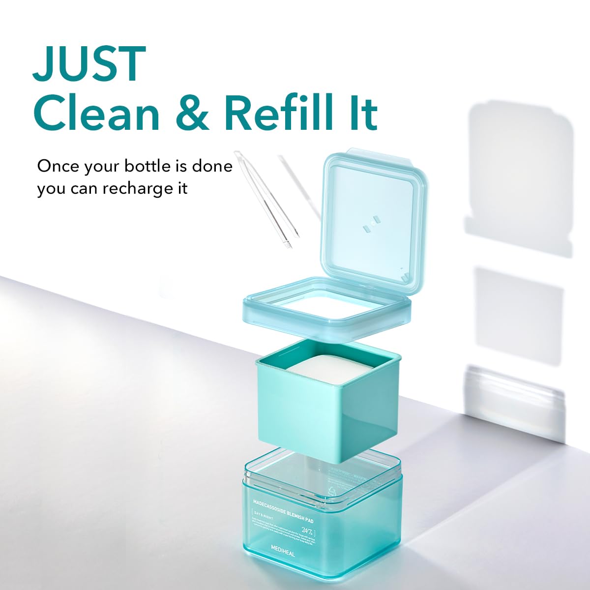 Pads placed on targeted areas like a sheet mask for focused soothing relief.