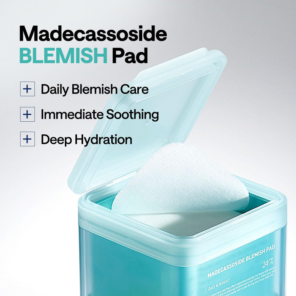Mediheal Madecassoside blemish pad sheets in hand demonstrating gentle non irritant texture