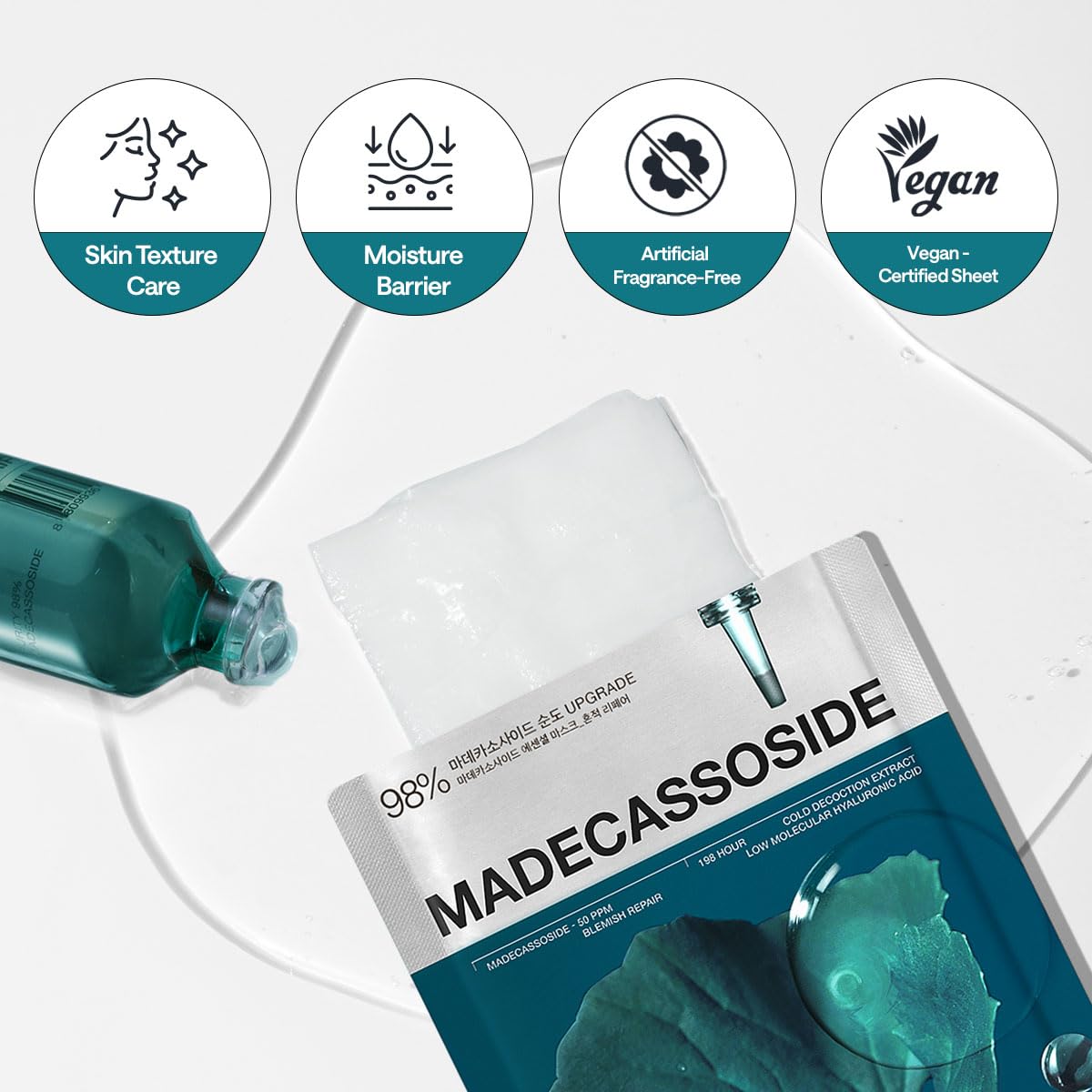 Mediheal Madecassoside Essential Sheet Mask with hyaluronic acid droplets for added moisture
