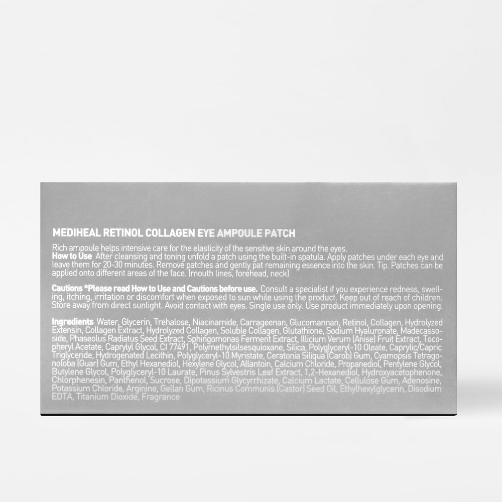 Mediheal packaging open and ready for patch application sequence.