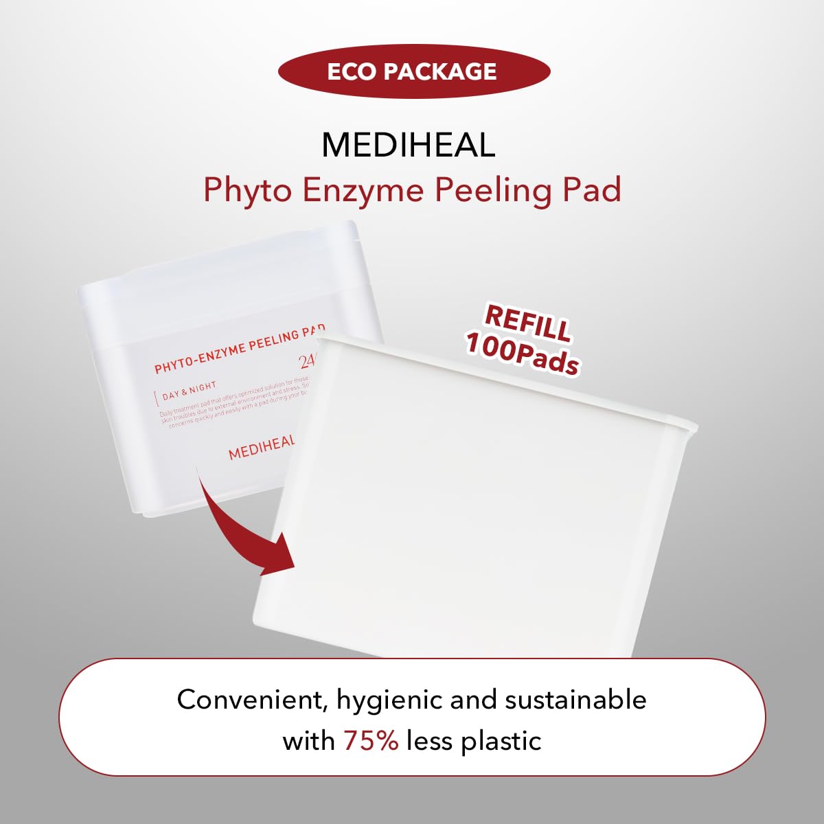 Mediheal Phyto Enzyme Peeling Pad with LHA and papaya enzymes for gentle exfoliation