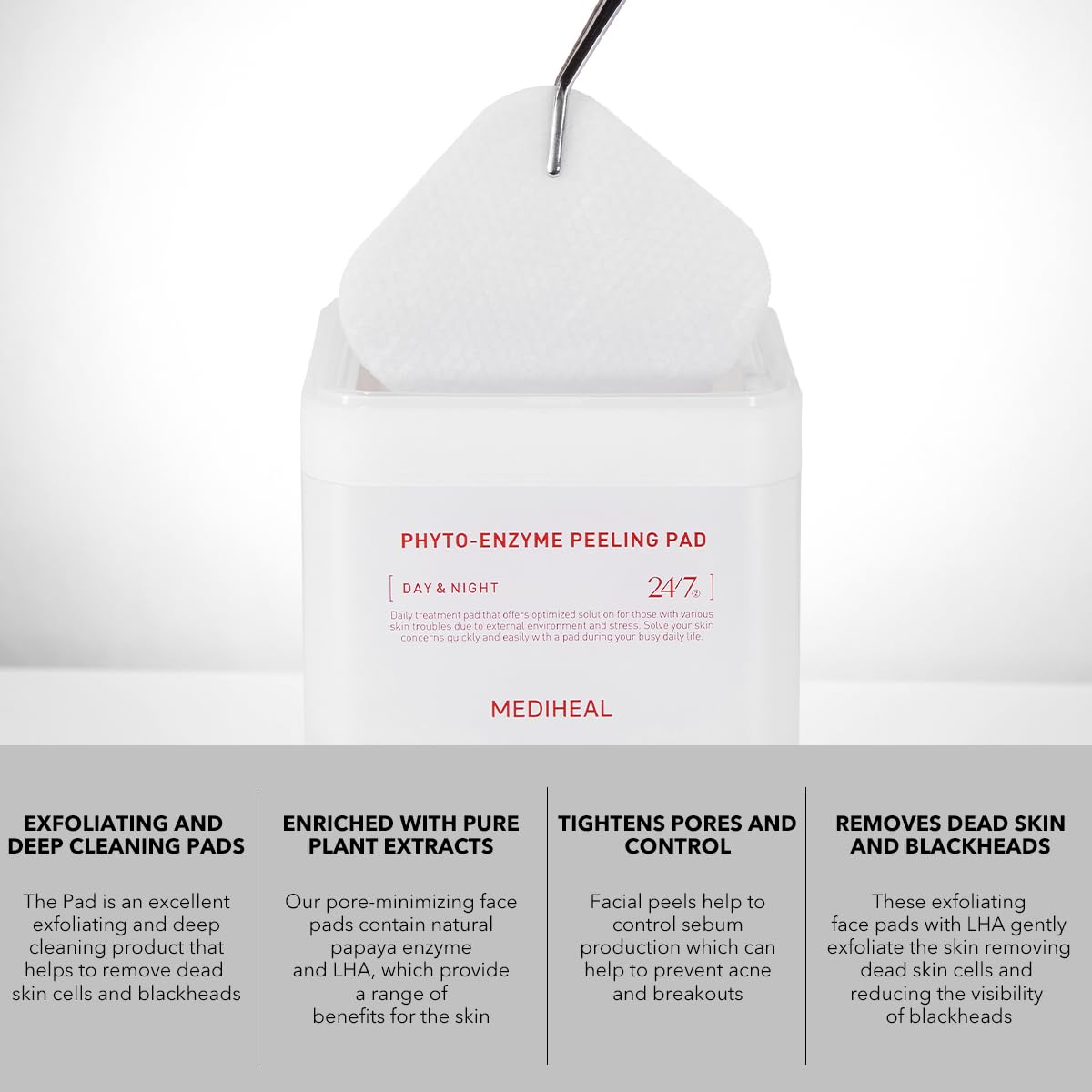 Spiderweb-shaped pad design from Mediheal for targeted exfoliation