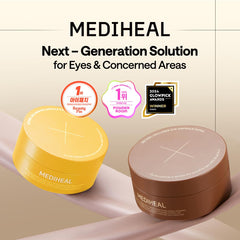 Mediheal Retinol Collagen Under Eye Patches application scene showing easy patch placement.