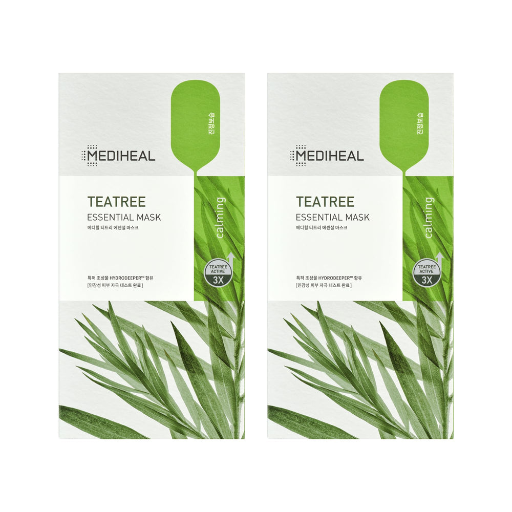 Mediheal Tea Tree Essential Face Mask sheet hugs skin, soothing irritated skin and balancing oil.