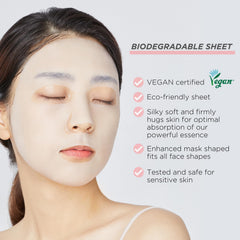Mediheal Tea Tree Essential Mask application shot showing soothing skincare benefits