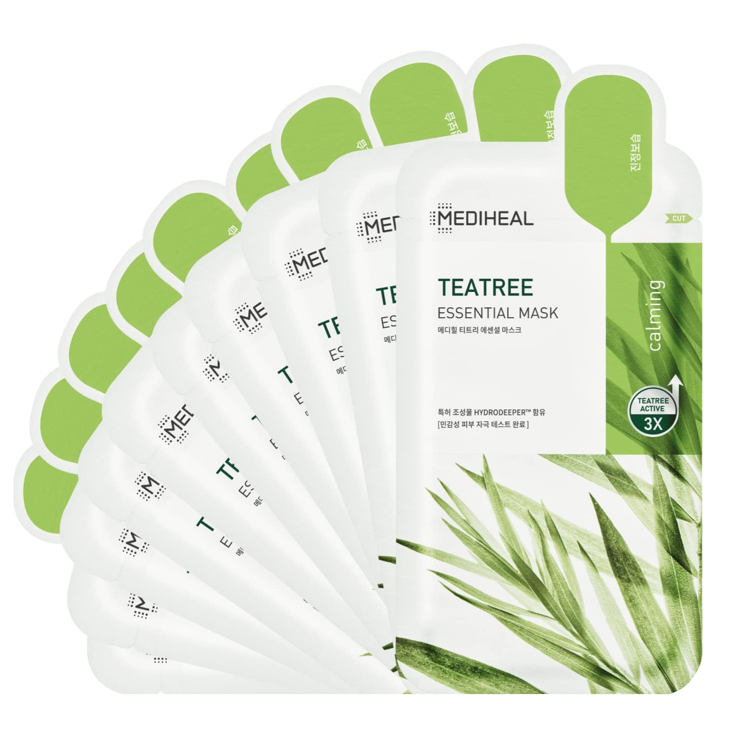 Mediheal Tea Tree Sheet Mask pack with 10 sheets for all skin types.