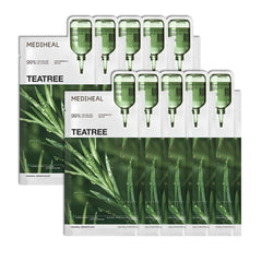 Mediheal Teatree Essential Sheet Mask packaging front for calming hydration and clarity