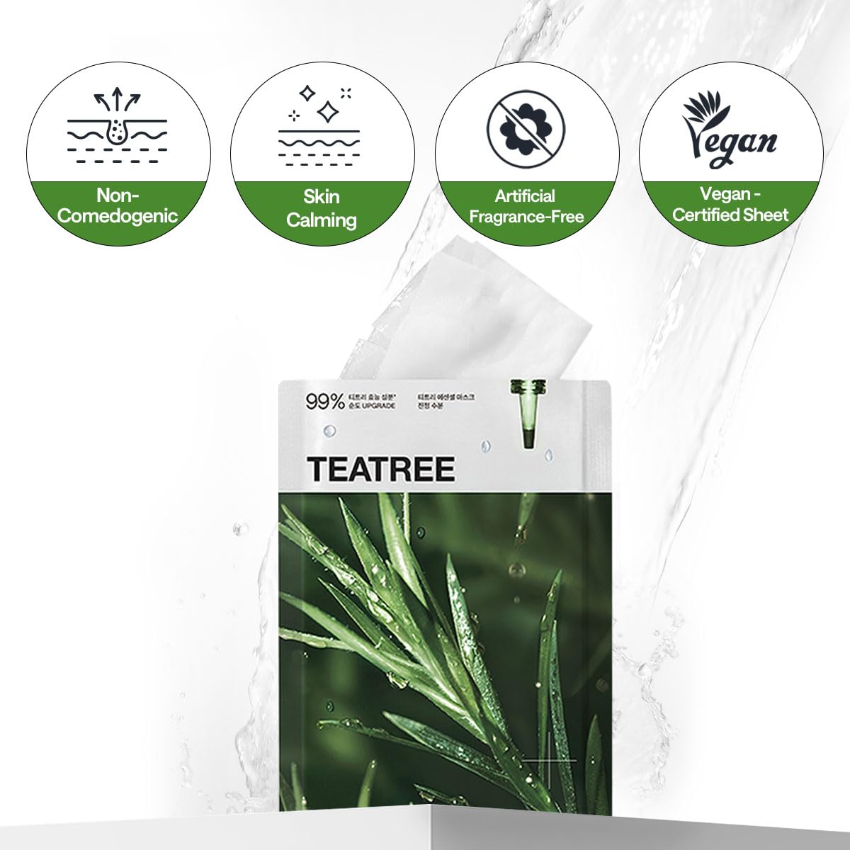Mediheal Teatree Essential Sheet Mask vegan formula label