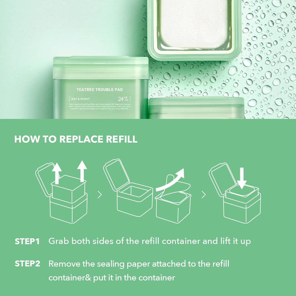 Mediheal Teatree Trouble Pad refill vegan gauze pad for gentle care.