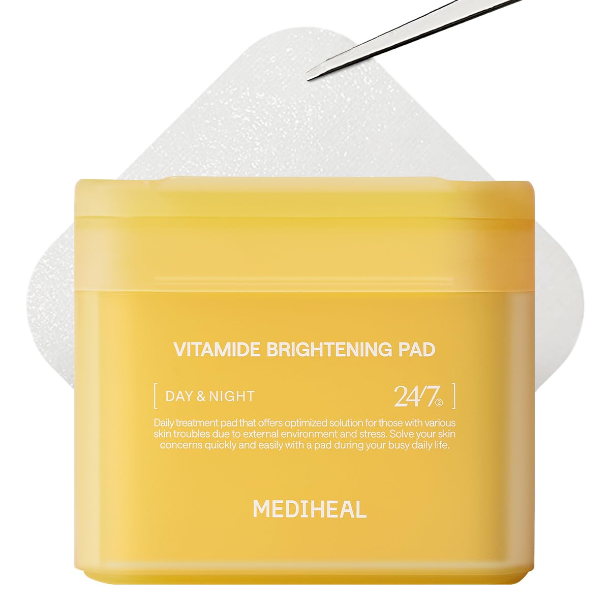 Mediheal Vitamide toner pad radiance close-up for brightening and blemish care