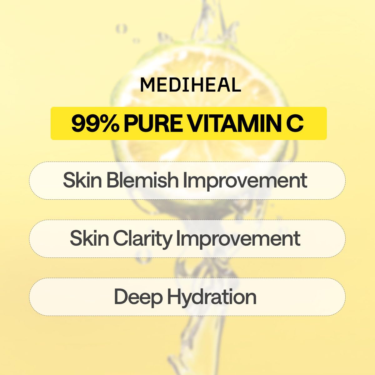 Mediheal Vitamin C Essential Mask close-up shows serum-rich sheet and hydration potential.