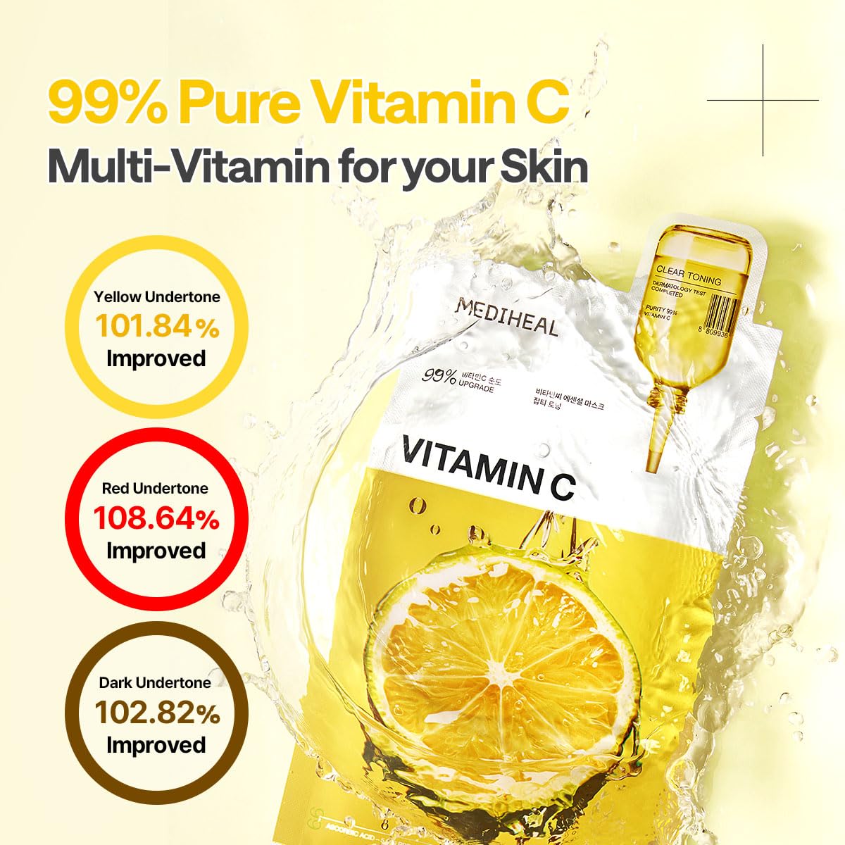 Mediheal Vitamin C Essential 10-piece set displayed for routine hydration and care.