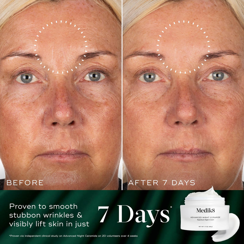 Medik8 close-up serum texture for smooth absorption during night care.