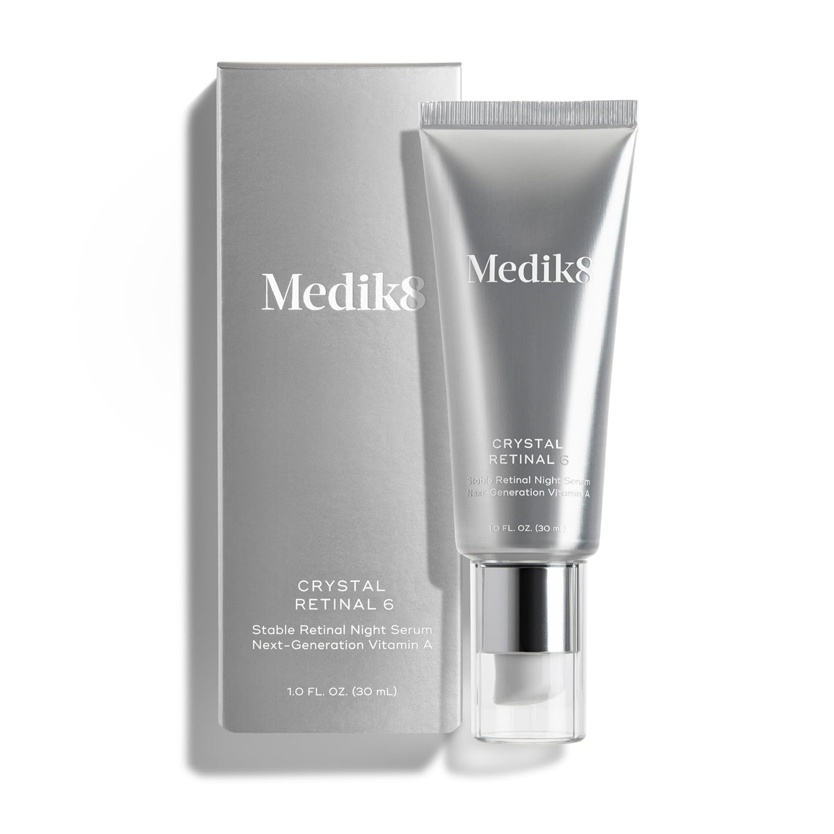 Medik8 Crystal Retinal 6 bottle front view for a premium nightly routine supporting smoother skin.