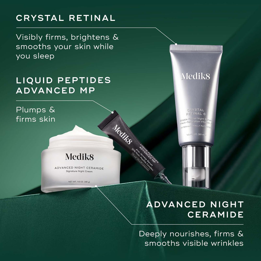 Medik8 Crystal Retinal Serum bottle ready for rapid rejuvenation sessions.