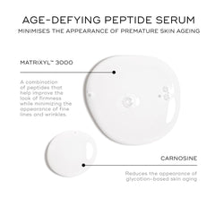 Medik8 Liquid Peptides serum texture swatch demonstrates lightweight, fast-absorbing hydration.