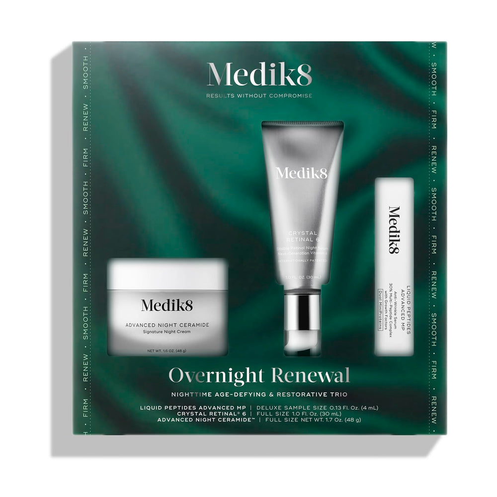 Medik8 Overnight Renewal Kit packaging shown for a convenient nighttime regimen.