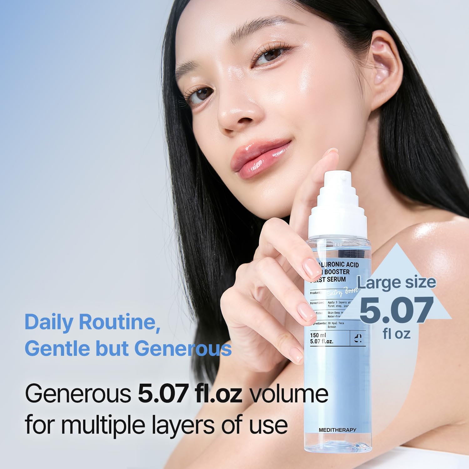 Meditherapy Hyaluronic Acid Serum XXL moisture-barrier highlights deep hydration all day.