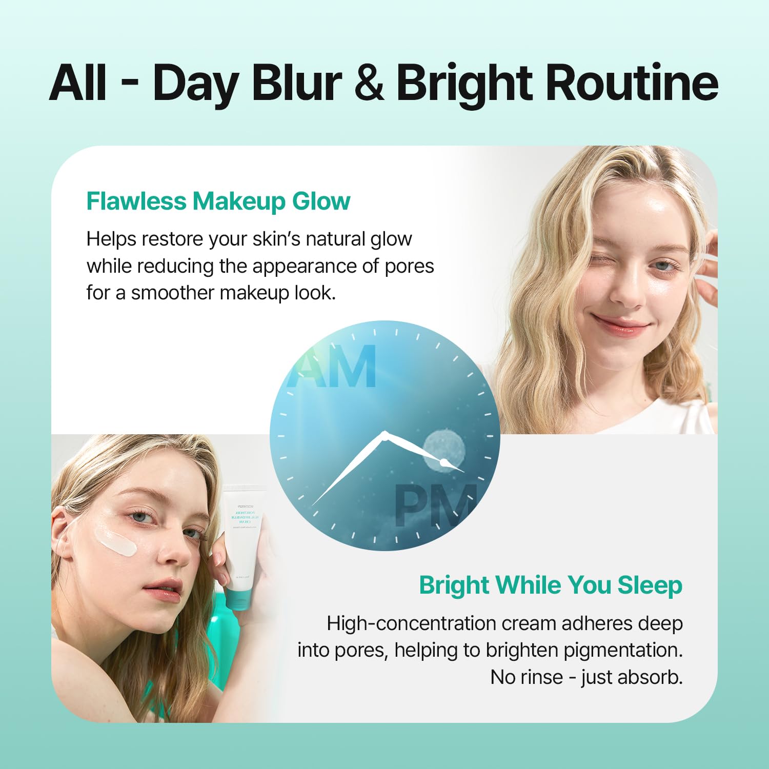 MEDITHERAPY Porethera skin swatch demonstrates tone-up glow and even complexion