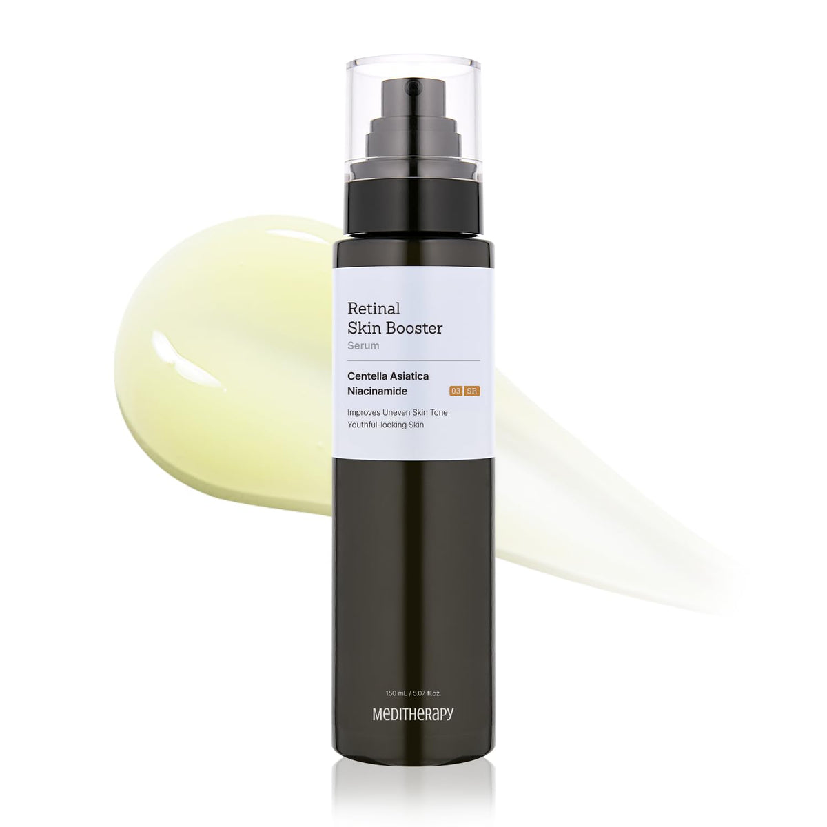 MEDITHERAPY Retinal Skin Booster Serum bottle shows beginner-friendly packaging for gentle daily use.