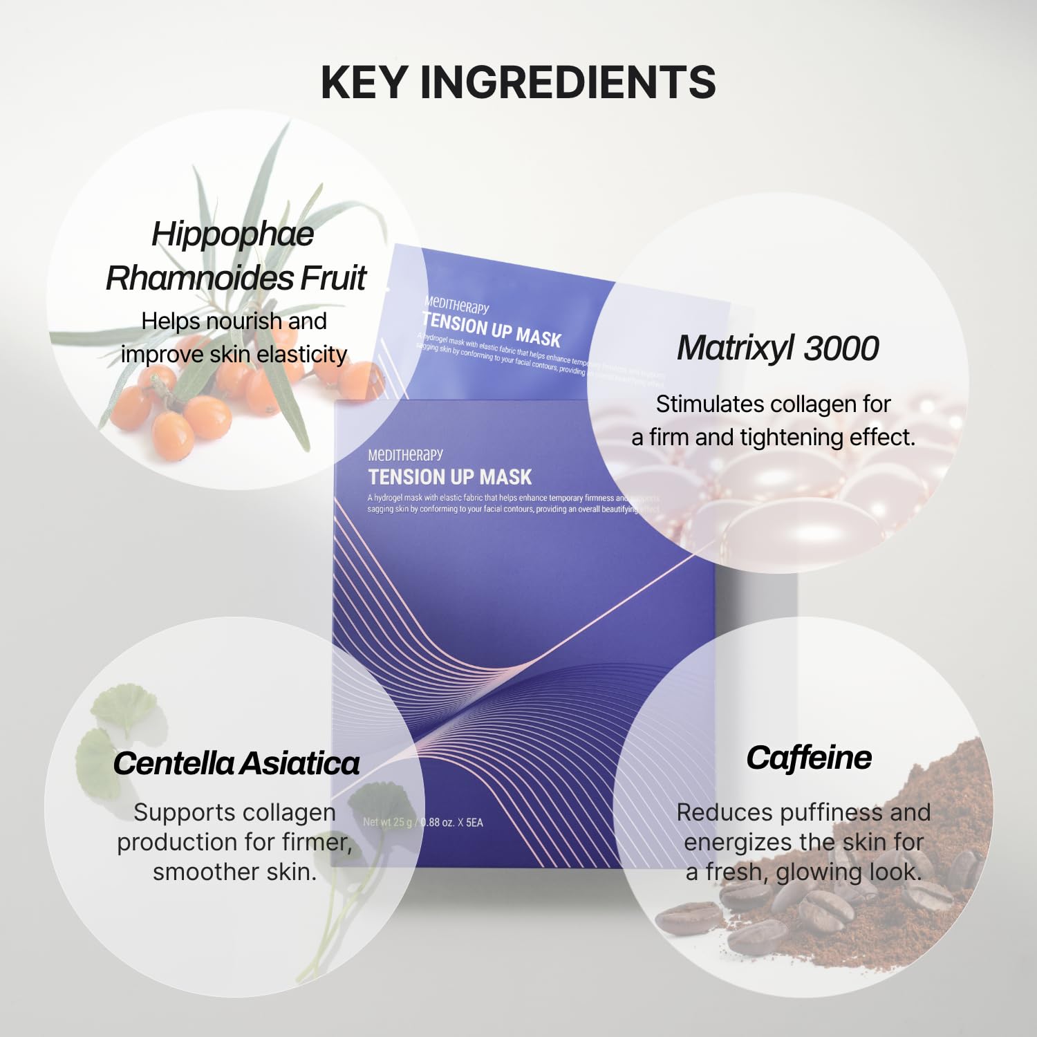 MEDITHERAPY tension up mask hydrogel inset delivers long-lasting hydration