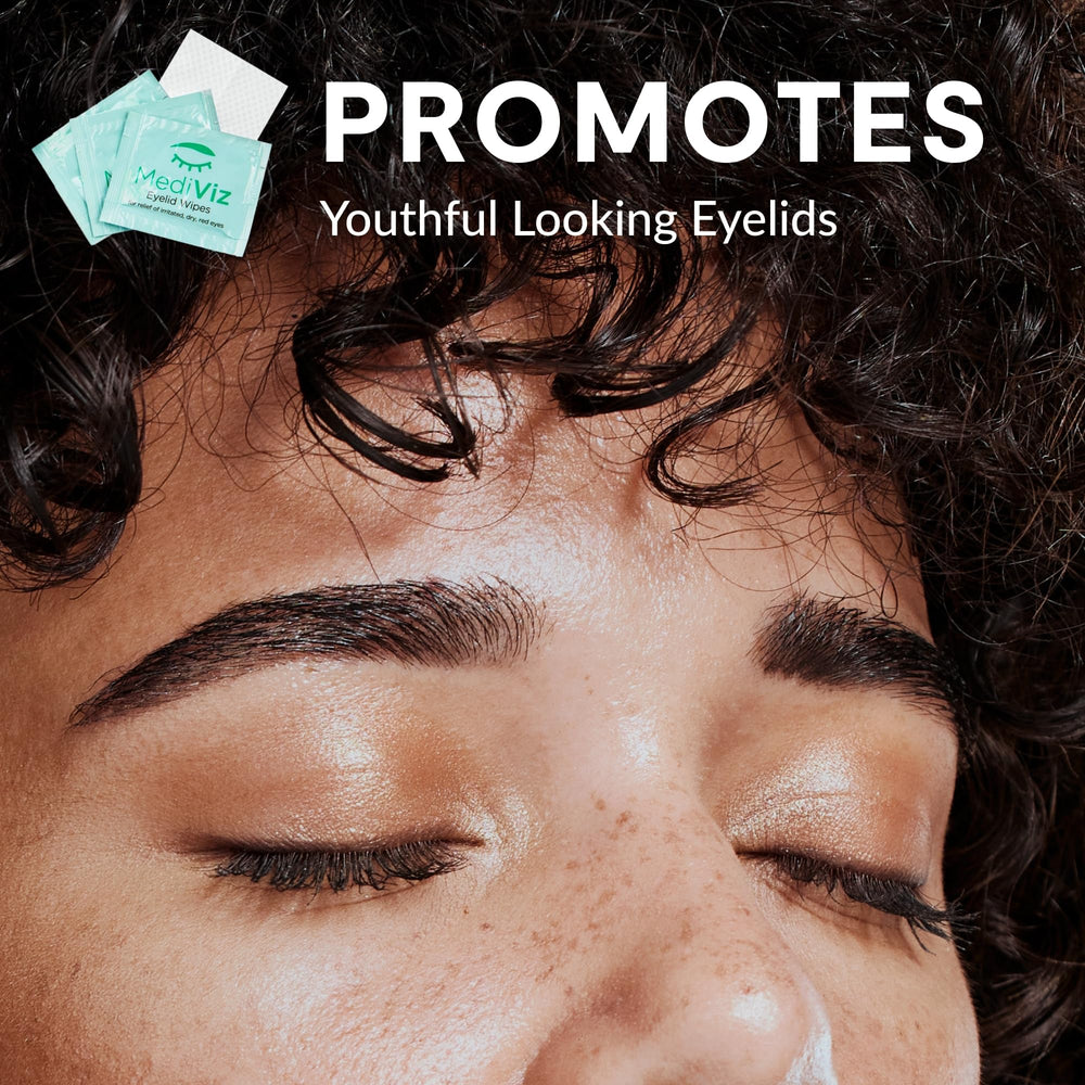 MEDIVIZ Eyelid Cleanser Wipes suitable for dry eyes cleansing.
