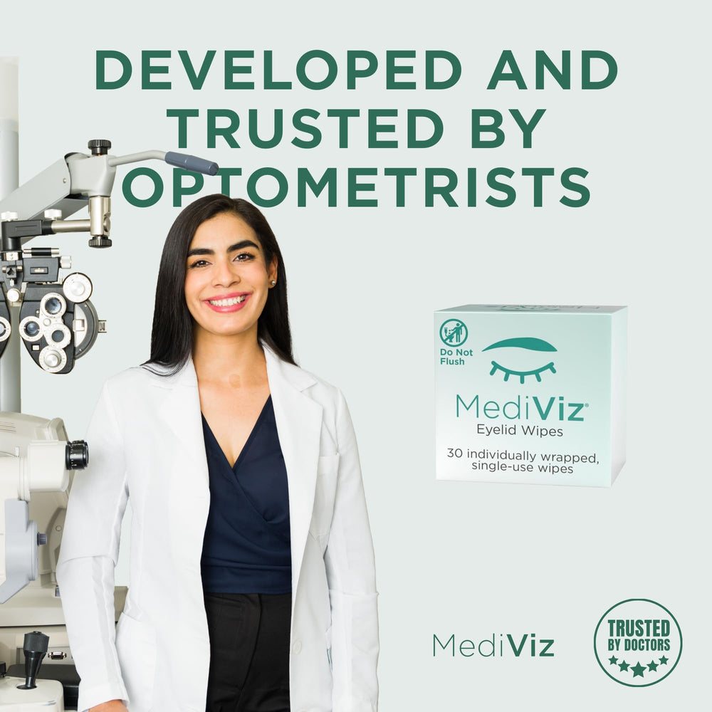 MEDIVIZ EyeLove wipes after makeup removal for cleansing and refresh.
