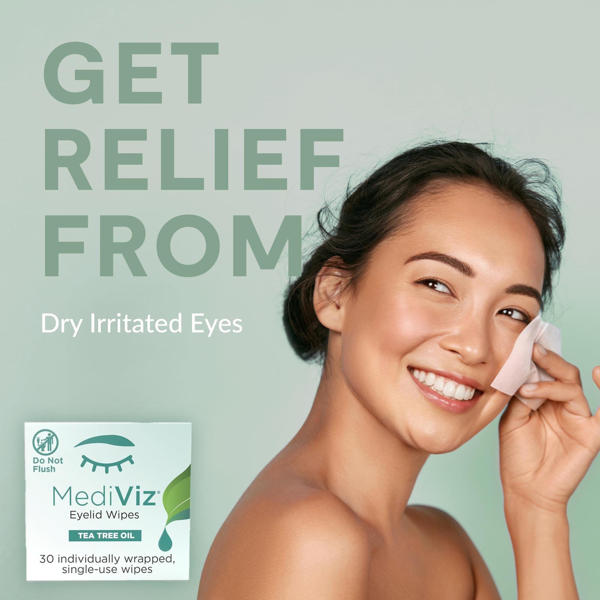 Tea tree formula in MEDIVIZ wipes supports gentle cleansing without fragrance.