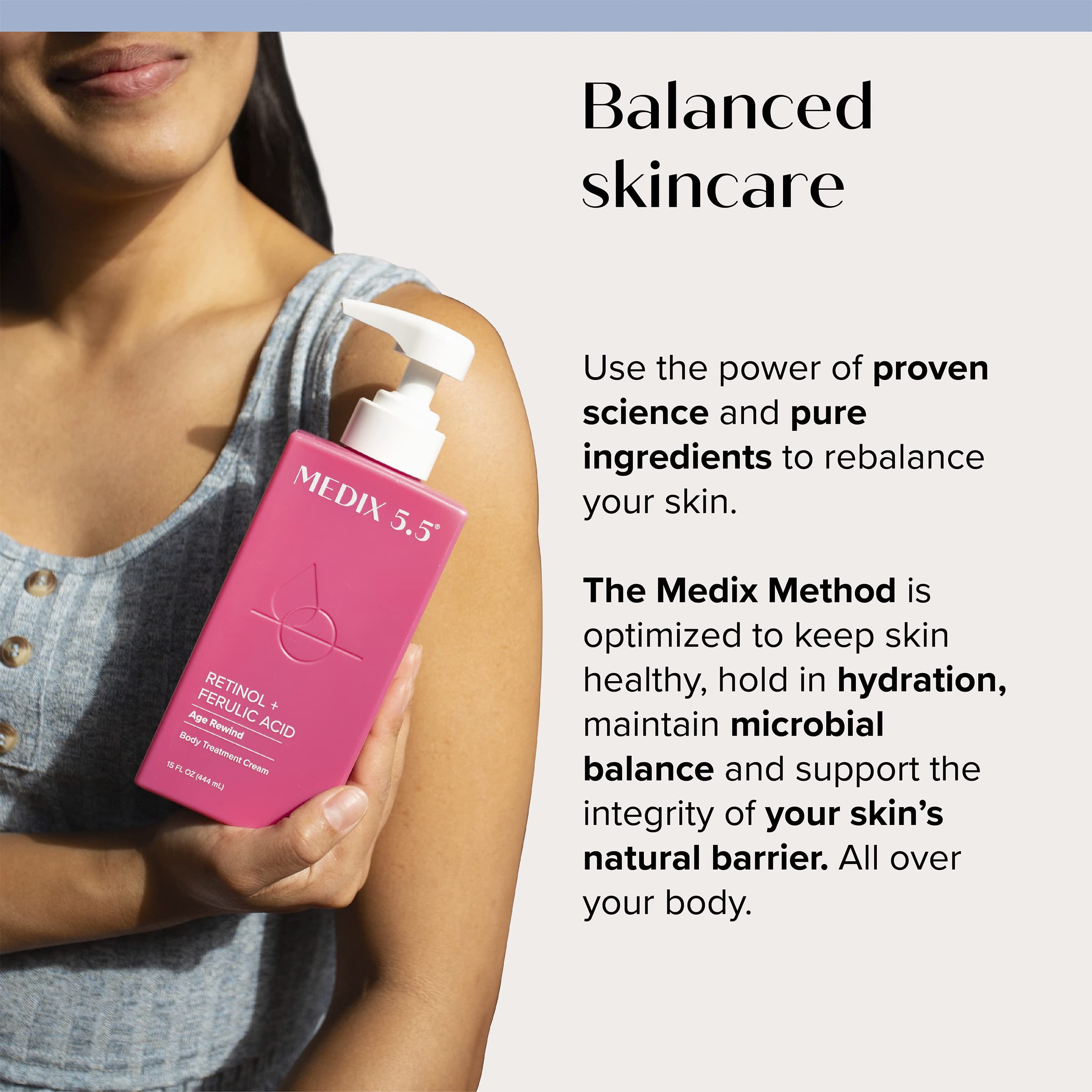 Medix 5.5 2pc set display for daily morning and evening skincare
