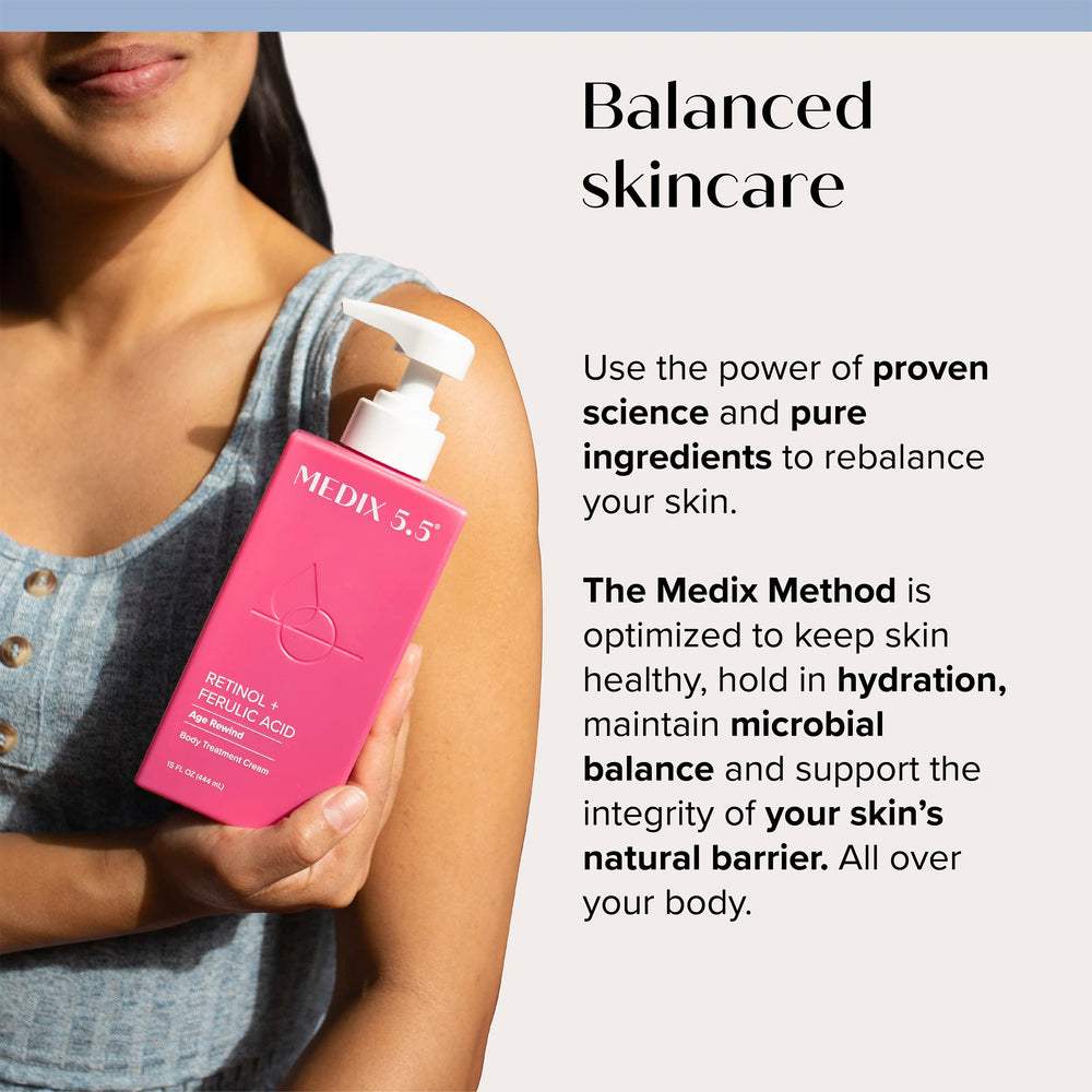 Medix 5.5 2pc set display for daily morning and evening skincare