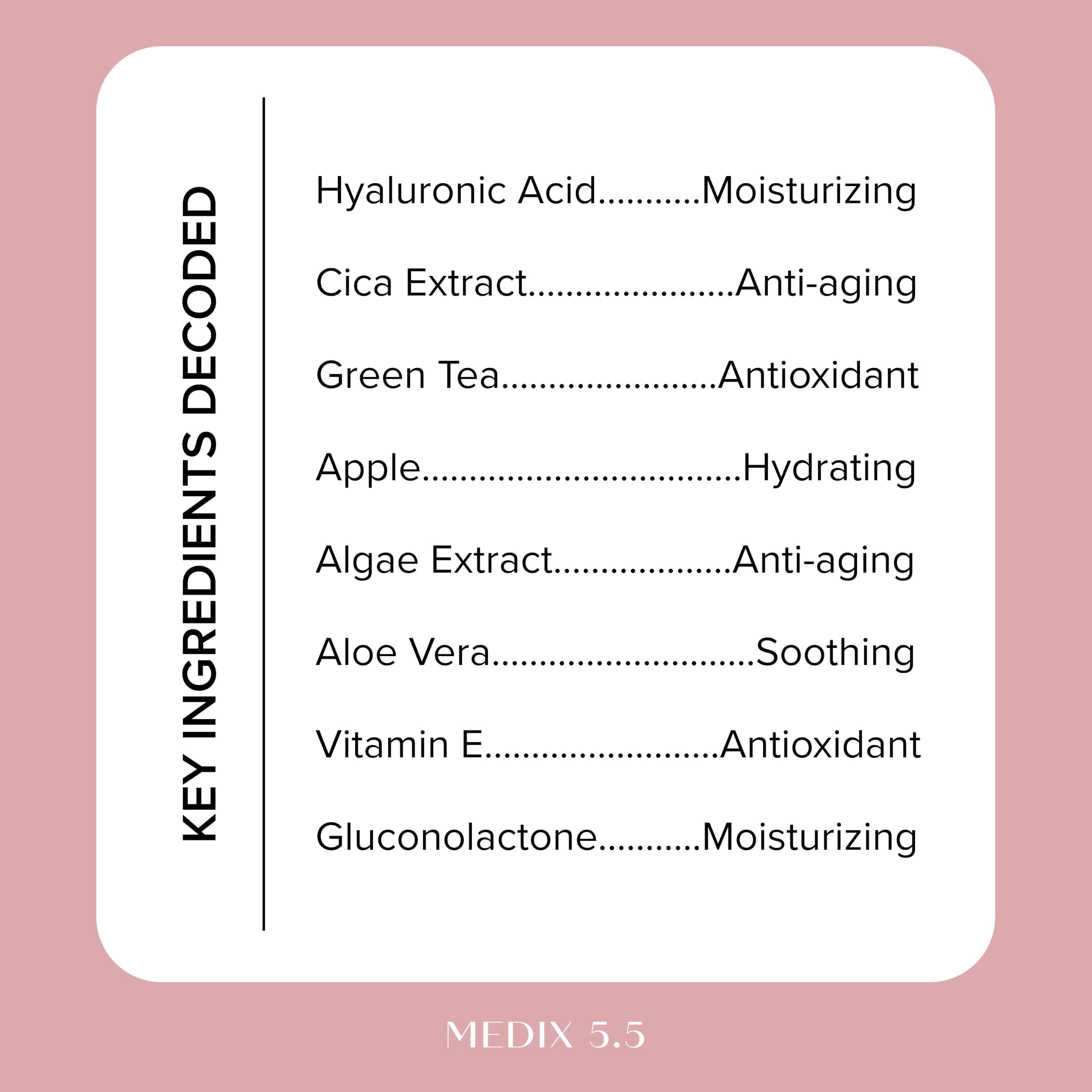 Aplicación en piel con Medix 5.5, hidratación suave