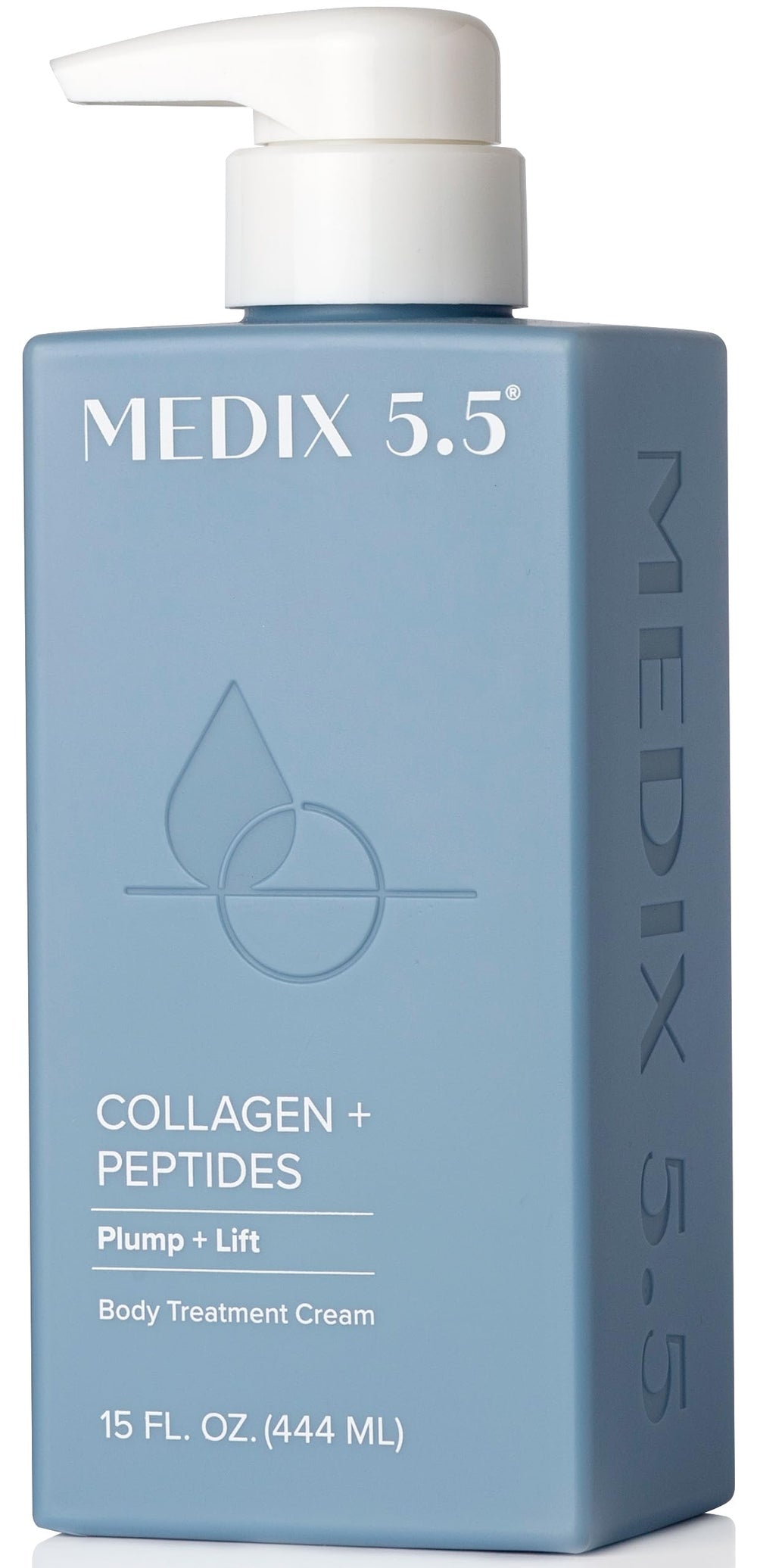Medix 5.5 Collagen Cream bottle shows rich, hydrating formula for face and body