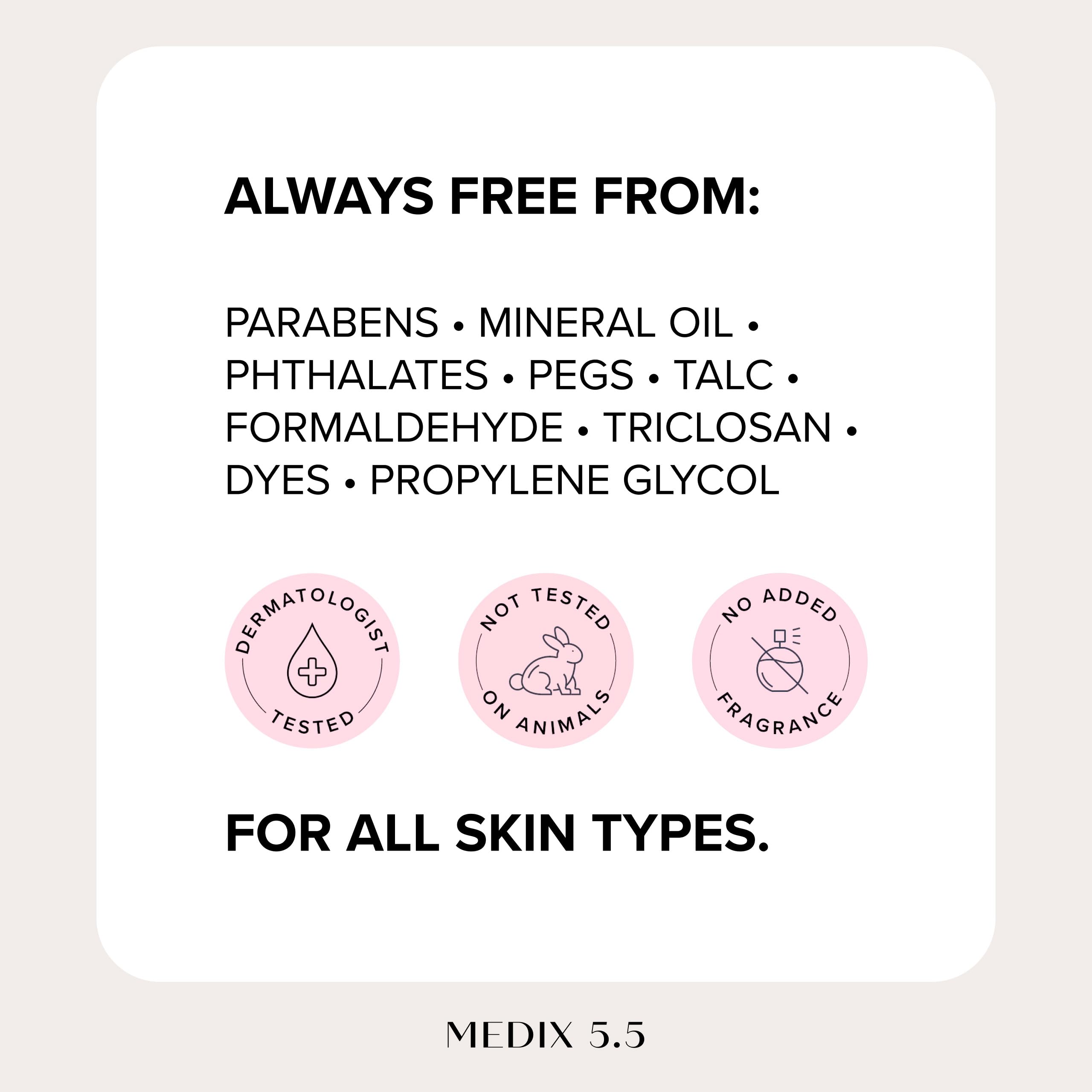 Medix 5.5 consistency soft texture showing fast absorption for daily use.