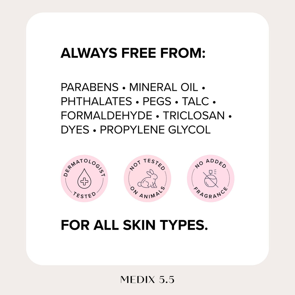 Medix 5.5 consistency soft texture showing fast absorption for daily use.