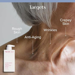 Medix 5.5 crepey skin care application demonstrating gentle spreading for improved texture.
